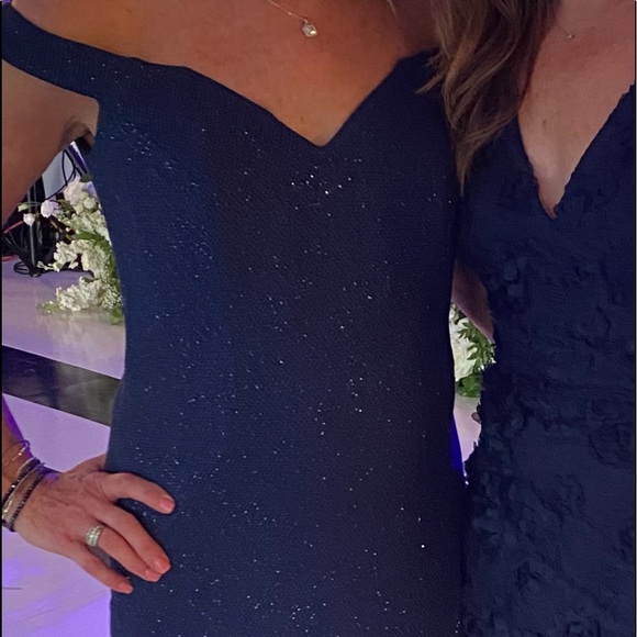 Jovani Stretch Glitter Off the Shoulder Formal Dress - Picture 9 of 16